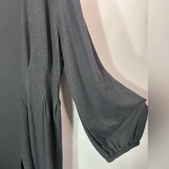 Free People Soft Black Long Sleeve Mini Dress - Picture 3 of 5